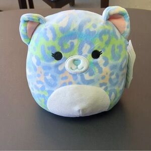 Squishmallow 8" Lindsey Leopard, Pastel Kellytoy Plush Toy, excellent condition!